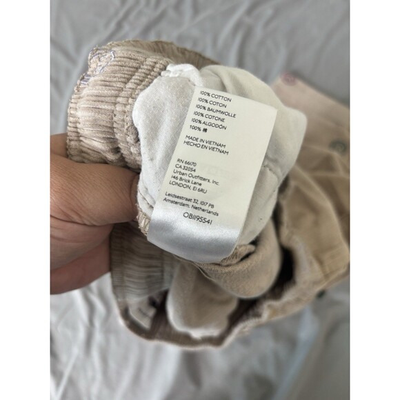 Urban Outfitters Corduroy Smiley Face Baggy Pull on Pants Unisex Small Beige - Picture 9 of 10